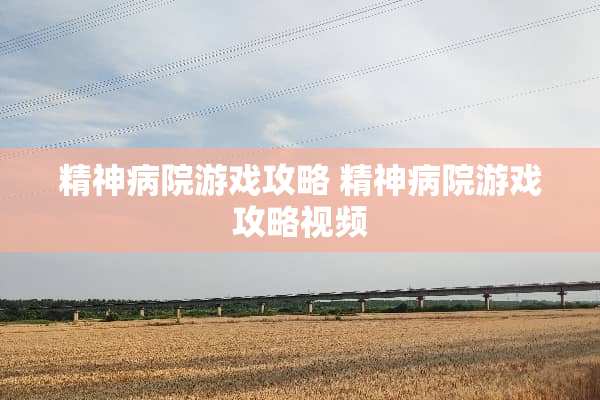 精神病院游戏攻略 精神病院游戏攻略视频