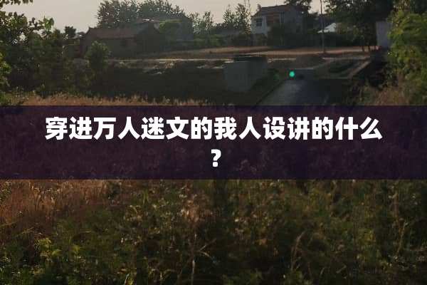穿进万人迷文的我人设讲的什么？
