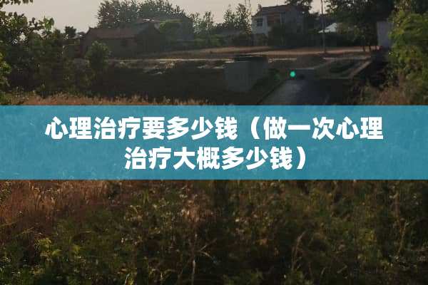 心理治疗要多少钱（做一次心理治疗大概多少钱）