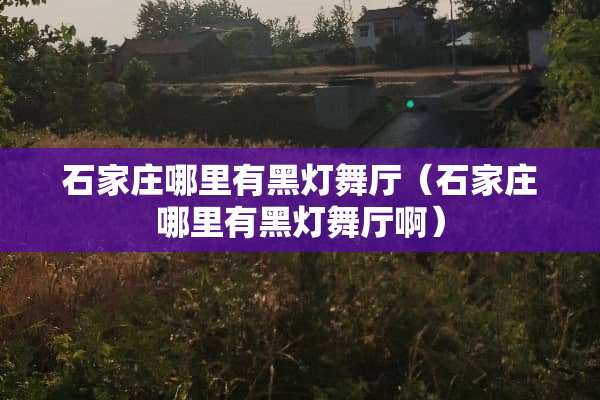 石家庄哪里有黑灯舞厅（石家庄哪里有黑灯舞厅啊）