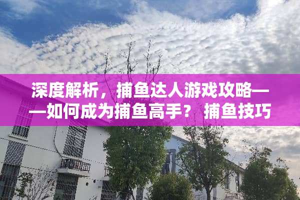 深度解析，捕鱼达人游戏攻略——如何成为捕鱼高手？ 捕鱼技巧攻略