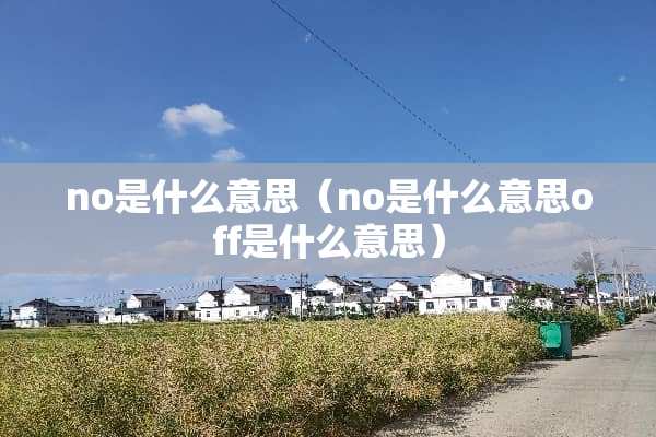 no是什么意思（no是什么意思off是什么意思）