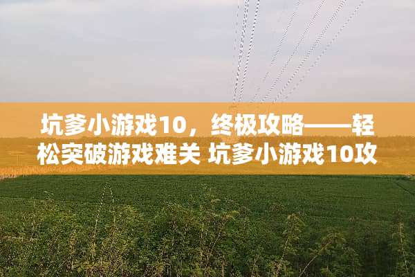 坑爹小游戏10，终极攻略——轻松突破游戏难关 坑爹小游戏10攻略