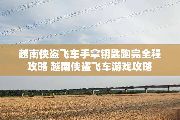 越南侠盗飞车手拿钥匙跑完全程攻略 越南侠盗飞车游戏攻略