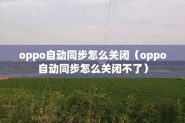 oppo自动同步怎么关闭（oppo自动同步怎么关闭不了）