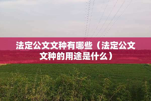 法定公文文种有哪些（法定公文文种的用途是什么）