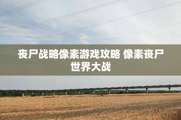 丧尸战略像素游戏攻略 像素丧尸世界大战