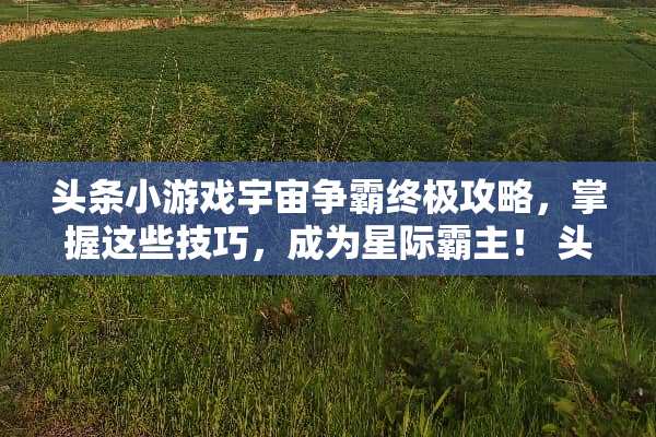 头条小游戏宇宙争霸终极攻略，掌握这些技巧，成为星际霸主！ 头条小游戏宇宙争霸攻略