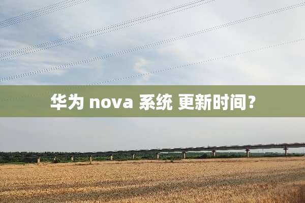 华为 nova 系统 更新时间？