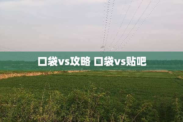 口袋vs攻略 口袋vs贴吧
