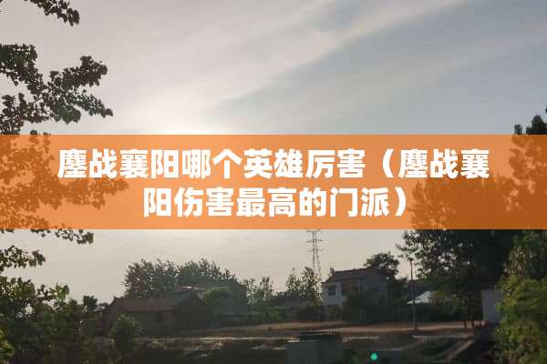 鏖战襄阳哪个英雄厉害（鏖战襄阳伤害最高的门派）