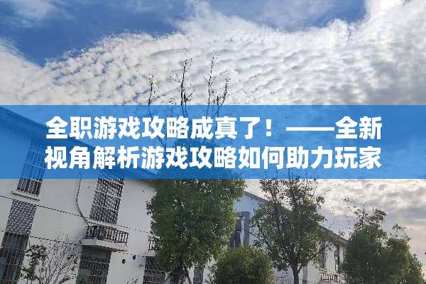 全职游戏攻略成真了！——全新视角解析游戏攻略如何助力玩家成就全职之路 全职游戏攻略成真了