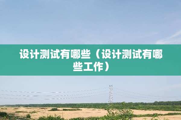 设计测试有哪些（设计测试有哪些工作）