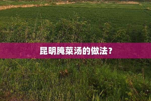 昆明腌菜汤的做法？