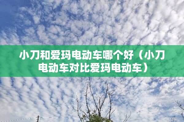 小刀和爱玛电动车哪个好（小刀电动车对比爱玛电动车）