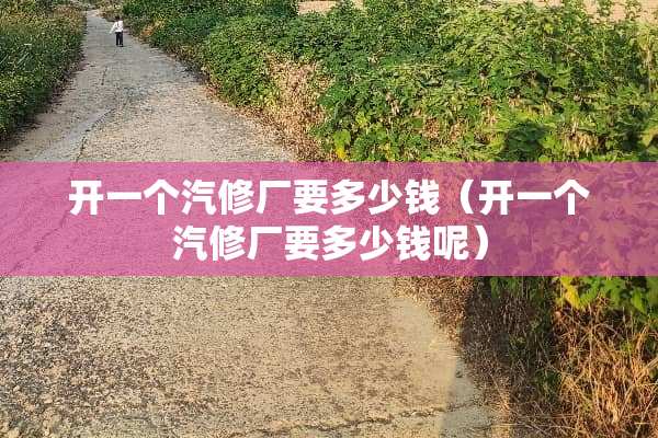 开一个汽修厂要多少钱（开一个汽修厂要多少钱呢）
