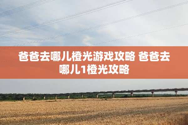爸爸去哪儿橙光游戏攻略 爸爸去哪儿1橙光攻略