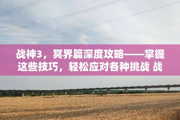 战神3，冥界篇深度攻略——掌握这些技巧，轻松应对各种挑战 战神3冥界攻略