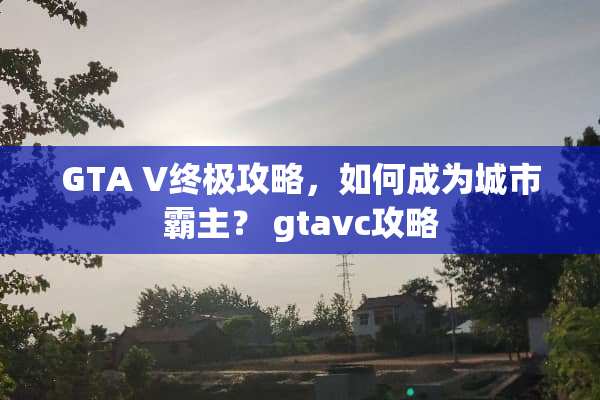 GTA V终极攻略，如何成为城市霸主？ gtavc攻略