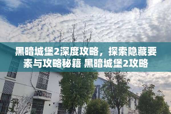 黑暗城堡2深度攻略，探索隐藏要素与攻略秘籍 黑暗城堡2攻略