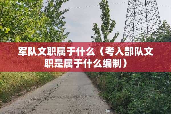 **文职属于什么（考入**文职是属于什么编制）