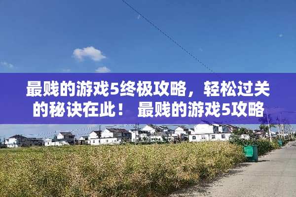 最贱的游戏5终极攻略，轻松过关的秘诀在此！ 最贱的游戏5攻略