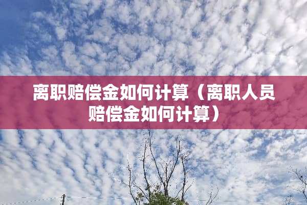 离职赔偿金如何计算（离职人员赔偿金如何计算）