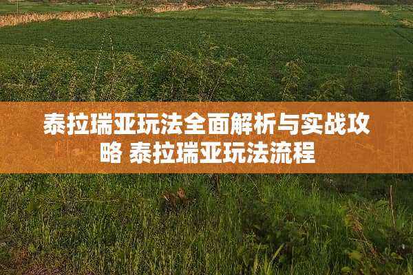 泰拉瑞亚玩法全面解析与实战攻略 泰拉瑞亚玩法流程