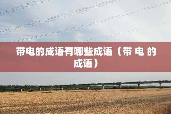 带电的成语有哪些成语（带 电 的成语）