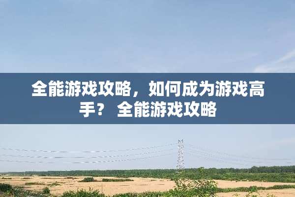 全能游戏攻略，如何成为游戏高手？ 全能游戏攻略