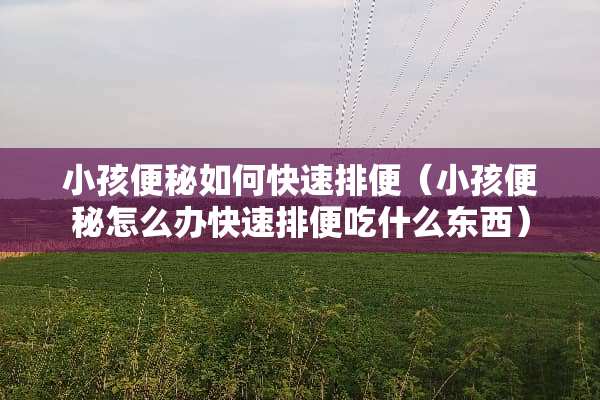 小孩便秘如何快速排便（小孩便秘怎么办快速排便吃什么东西）