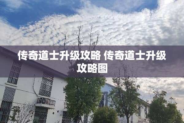 传奇道士升级攻略 传奇道士升级攻略图