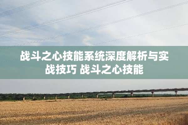 战斗之心技能系统深度解析与实战技巧 战斗之心技能