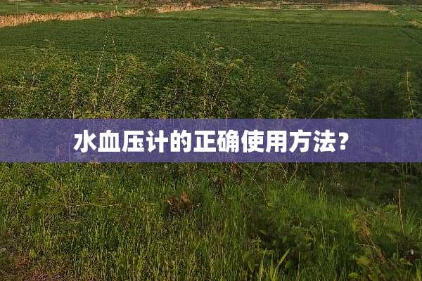 水血压计的正确使用方法？