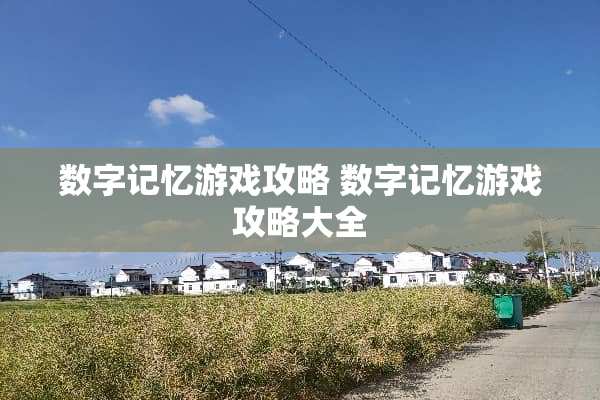 数字记忆游戏攻略 数字记忆游戏攻略大全
