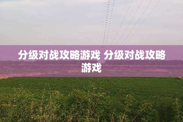 分级对战攻略游戏 分级对战攻略游戏