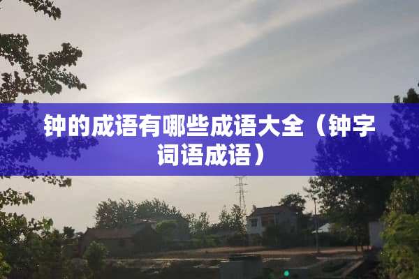 钟的成语有哪些成语大全（钟字词语成语）