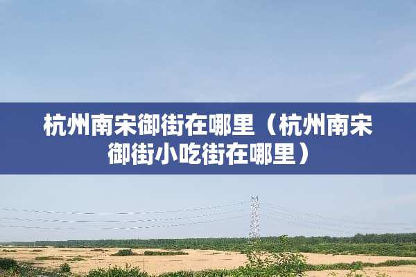杭州南宋御街在哪里（杭州南宋御街小吃街在哪里）