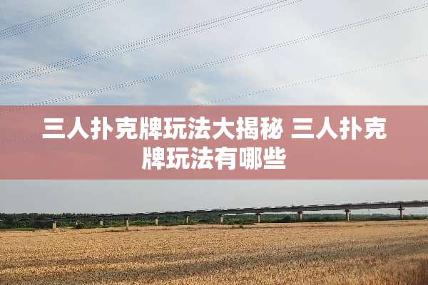 三人**牌玩法大揭秘 三人**牌玩法有哪些