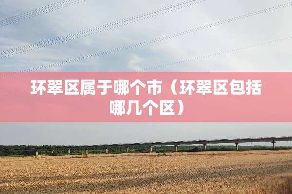 环翠区属于哪个市（环翠区包括哪几个区）