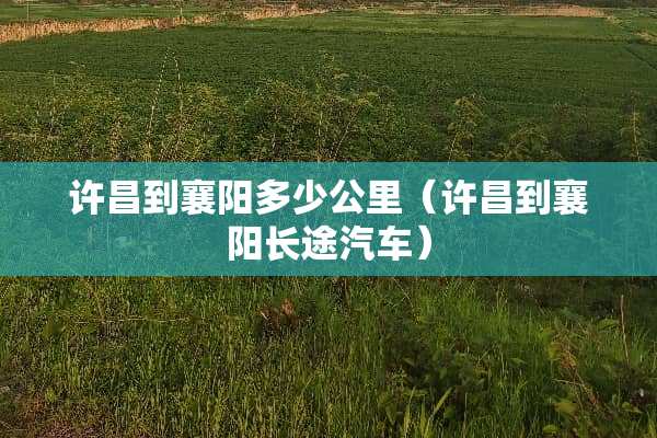许昌到襄阳多少公里（许昌到襄阳长途汽车）