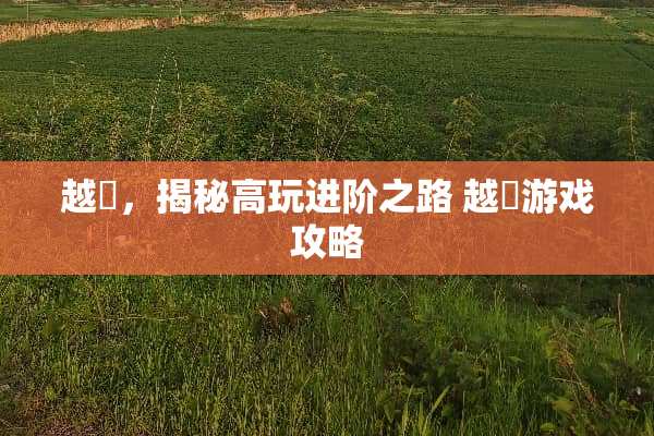 越鬰，揭秘高玩进阶之路 越鬰游戏攻略