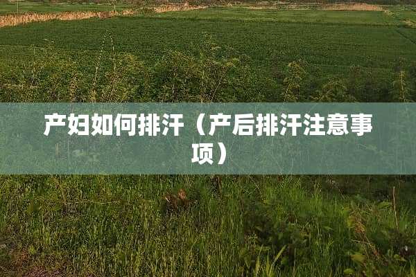 产妇如何排汗（产后排汗注意事项）