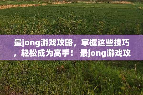 最jong游戏攻略，掌握这些技巧，轻松成为高手！ 最jong游戏攻略