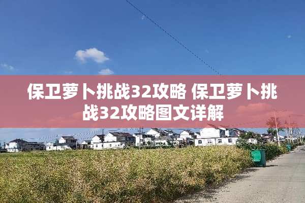 保卫萝卜挑战32攻略 保卫萝卜挑战32攻略图文详解