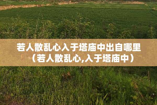 若人散乱心入于塔庙中出自哪里（若人散乱心,入于塔庙中）
