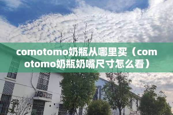 comotomo奶瓶从哪里买（comotomo奶瓶奶嘴尺寸怎么看）