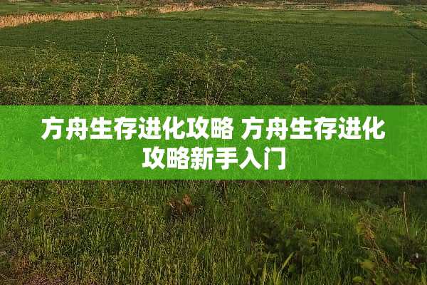 方舟生存进化攻略 方舟生存进化攻略新手入门