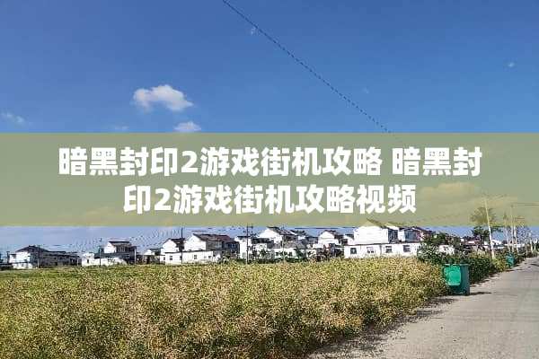 暗黑封印2游戏街机攻略 暗黑封印2游戏街机攻略视频