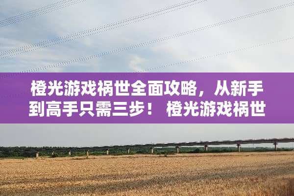 橙光游戏祸世全面攻略，从新手到高手只需三步！ 橙光游戏祸世全部攻略